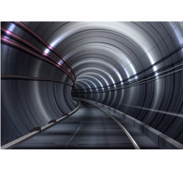 Fotomurale veicoli tunnel della metropolitana futuristico - TenStickers