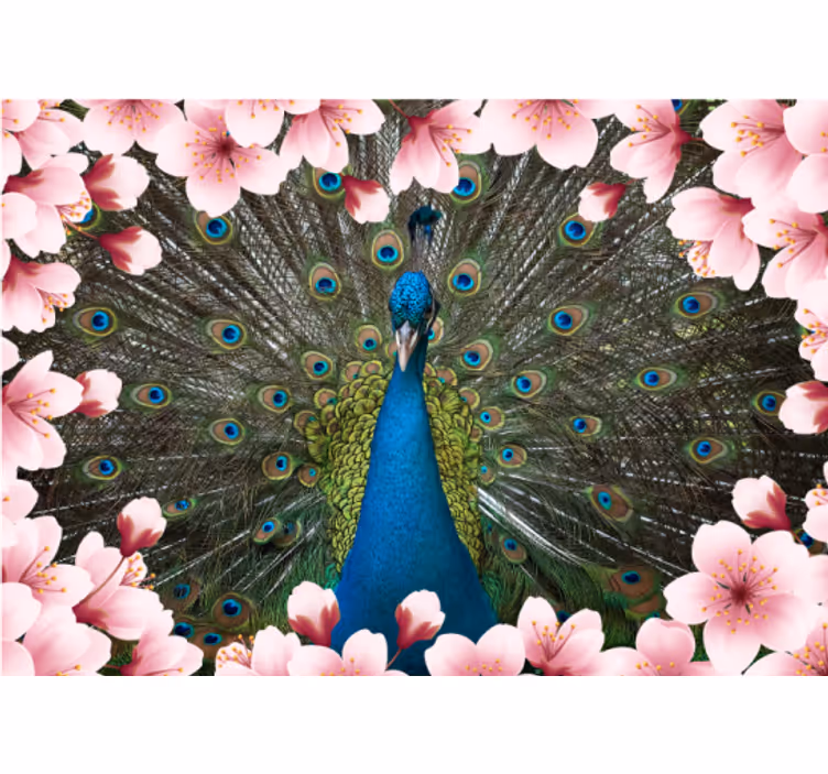 Fotomurale animali maestoso spettacolo di pavoni - TenStickers
