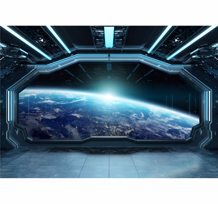 Fotomurale con astronave ed effetto 3d - TenStickers