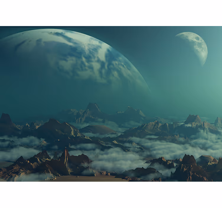 Fotomurale spaziale vette montuose celestiali - TenStickers