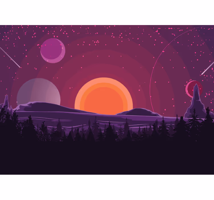 Fotomurale spaziale scena di tramonto celeste - TenStickers