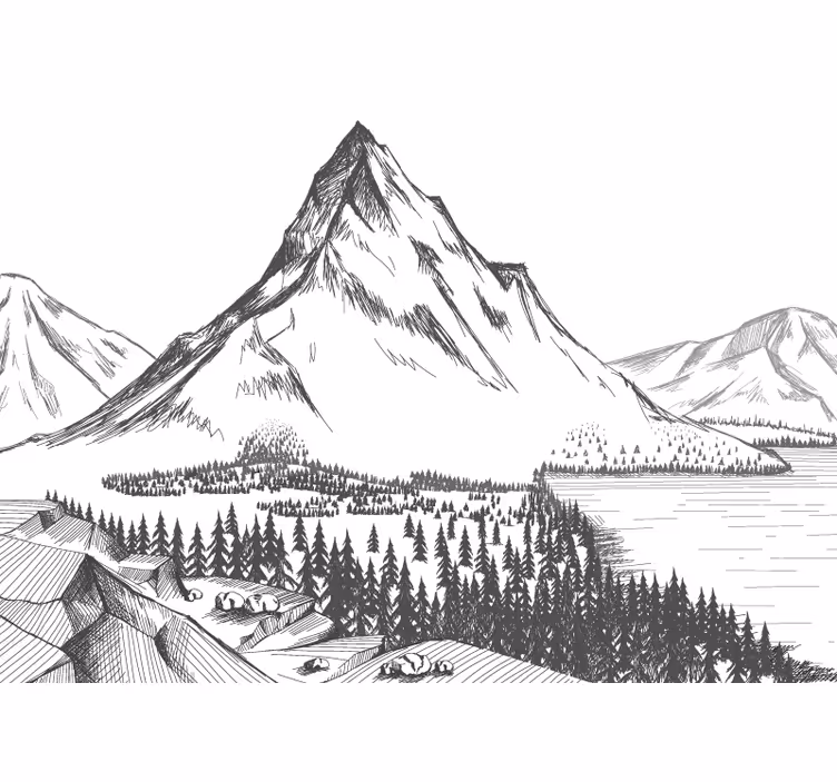 Fotomurale montagna grande paesaggio montano - TenStickers