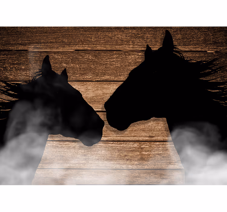 Fotomurale animali incontro con la sagoma del cavallo - TenStickers