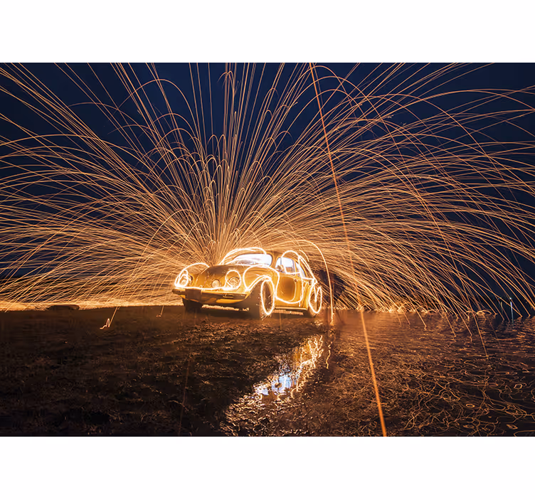 Fotomurale veicoli scintille di auto classiche - TenStickers