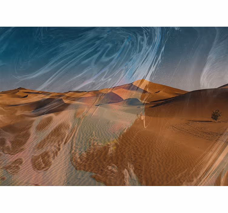 Fotomurale deserto paesaggio di sabbie dorate - TenStickers