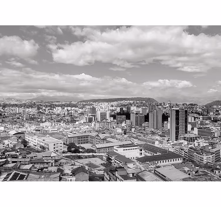 Fotomurale città prospettiva dello skyline urbano - TenStickers