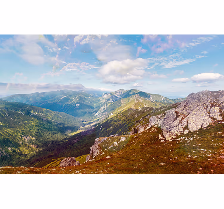 Fotomurale montagna vista panoramica sulle montagne - TenStickers