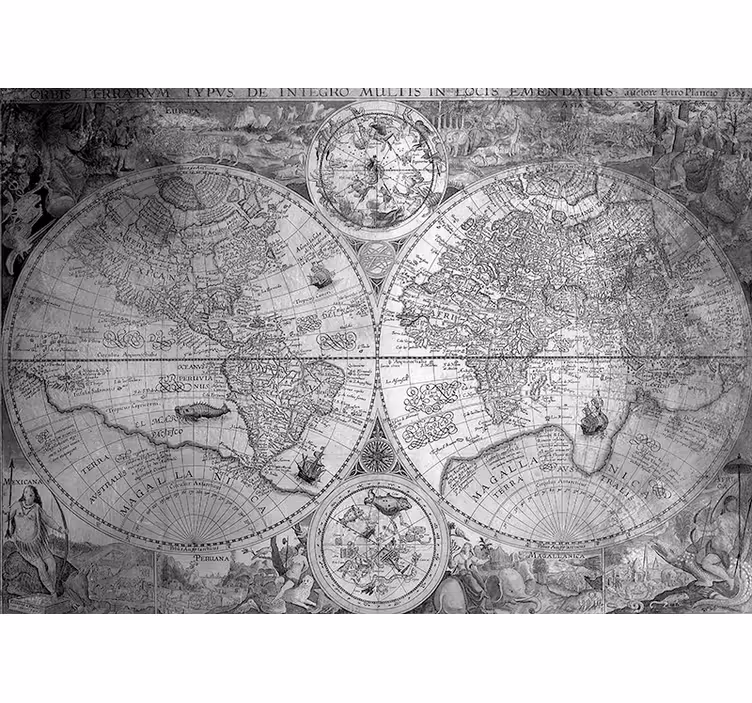 Fotomurale mappamondo mappa storica dettagliata - TenStickers