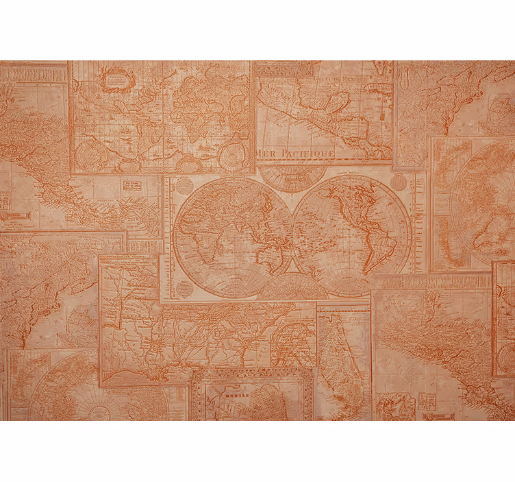 Fotomurale mappamondo mappe del mondo vintage - TenStickers