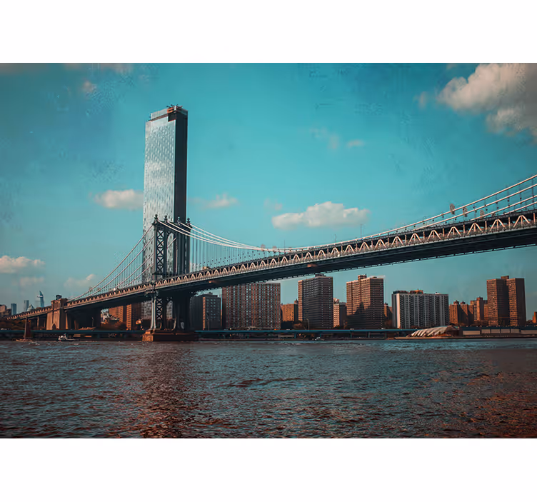 Fotomurale New York prospettiva del ponte di brooklyn - TenStickers