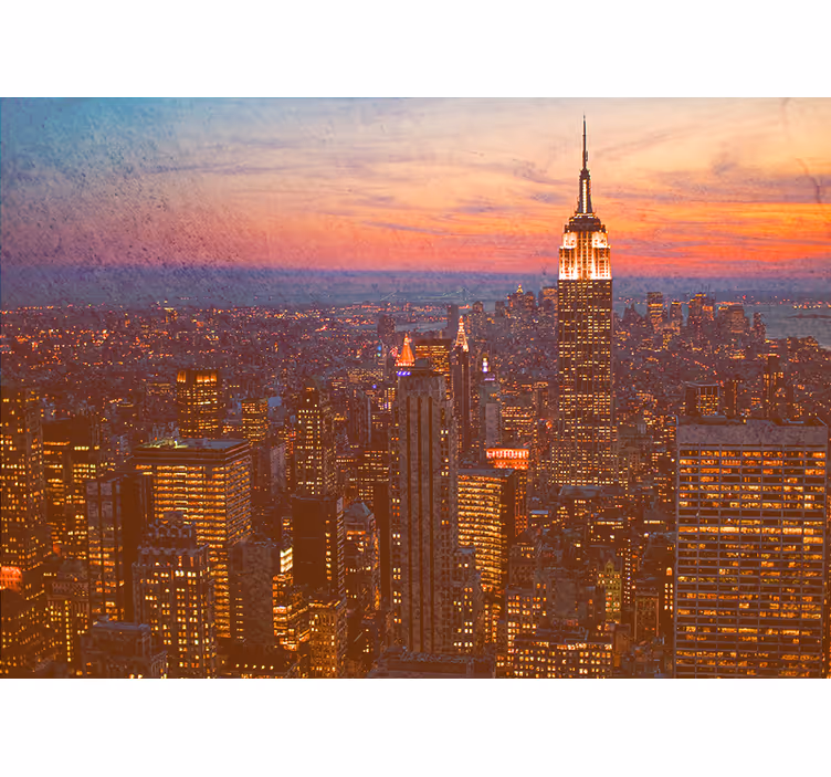 Fotomurale città tramonto sullo stato dell'impero - TenStickers