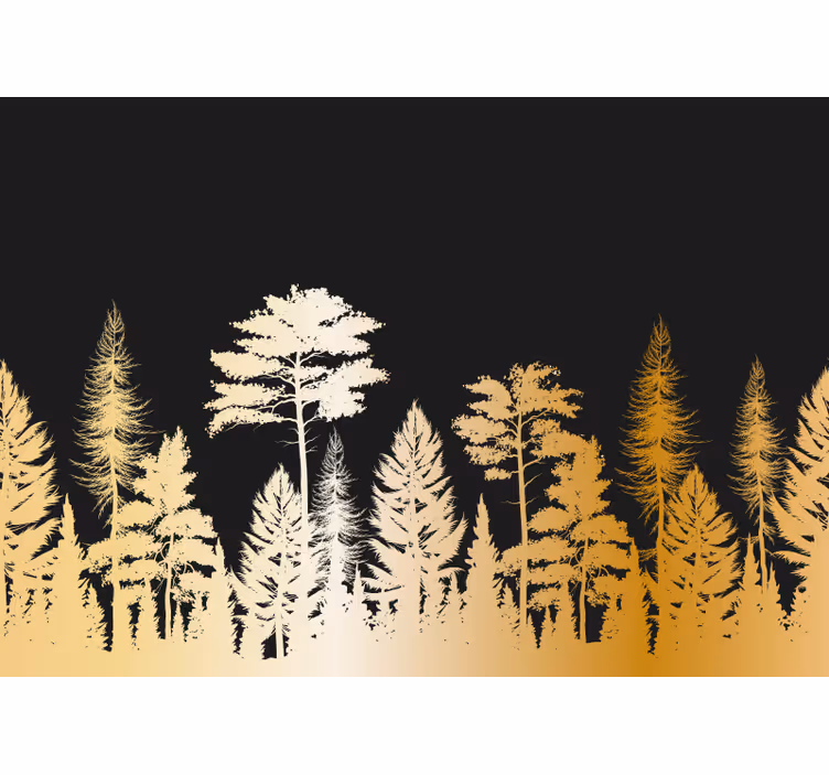 Fotomurale foresta sagome di alberi rustici - TenStickers