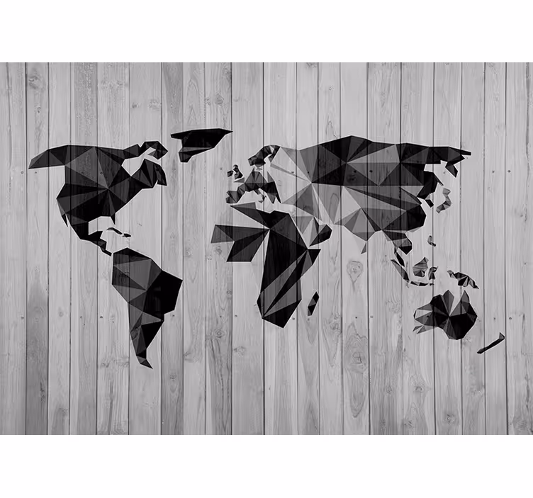Fotomurale mappamondo mappa globale geometrica - TenStickers