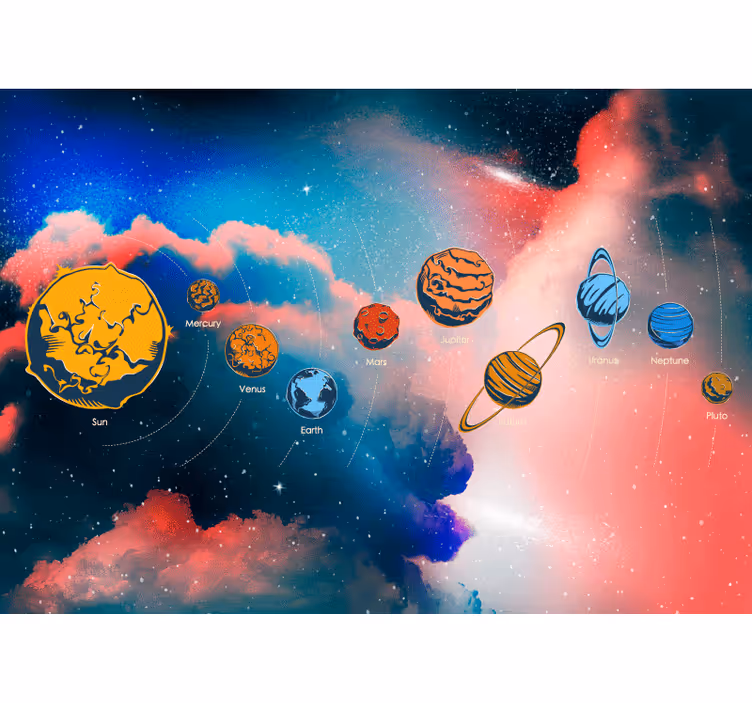 Fotomurale spaziale esplorazione del sistema solare - TenStickers