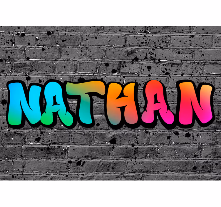 Fotomurale effetto mattone e nome colorato - TenStickers