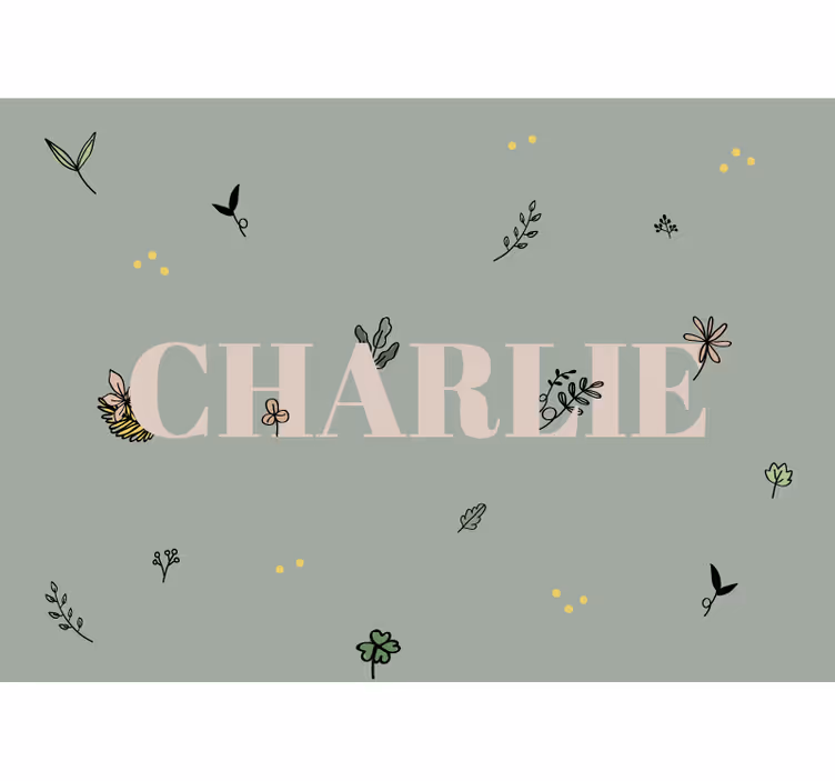 Fotomurale cameretta design del nome floreale - TenStickers