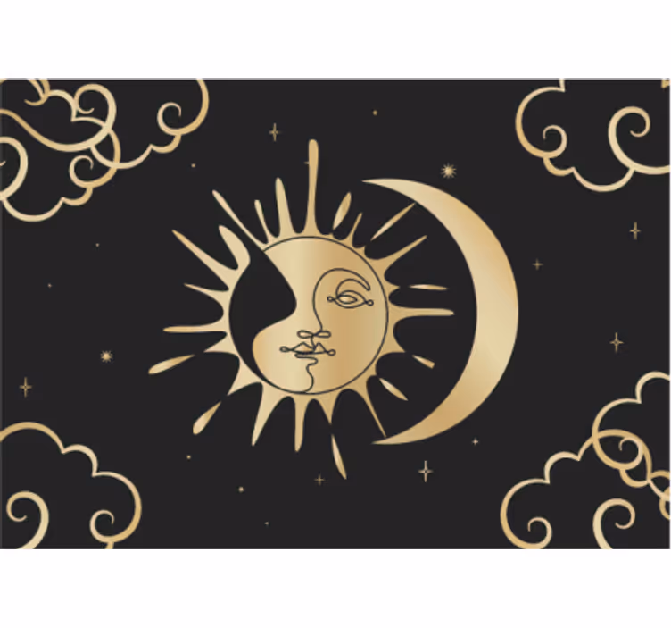 Fotomurali mandala sole luna dorato - TenStickers