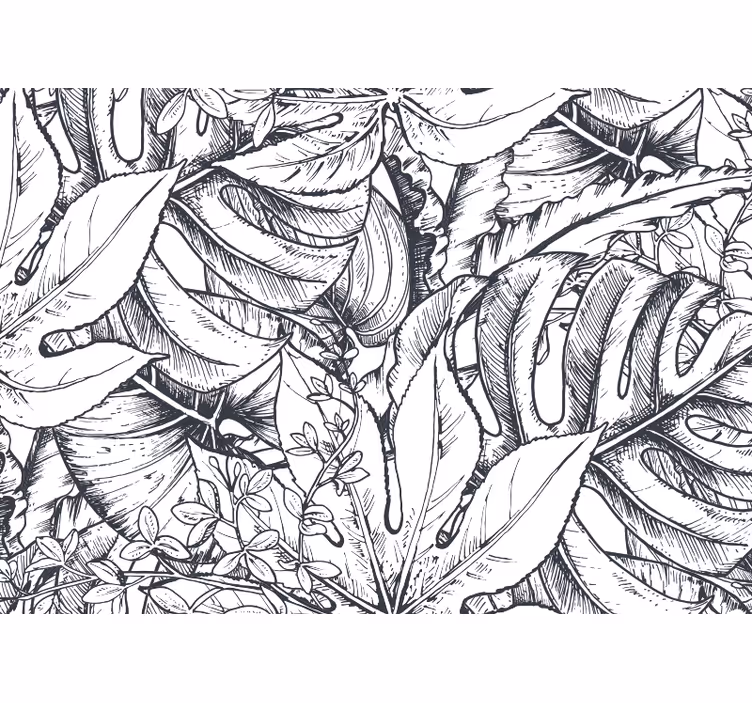 Fotomurali natura illustrazione botanica frondosa - TenStickers