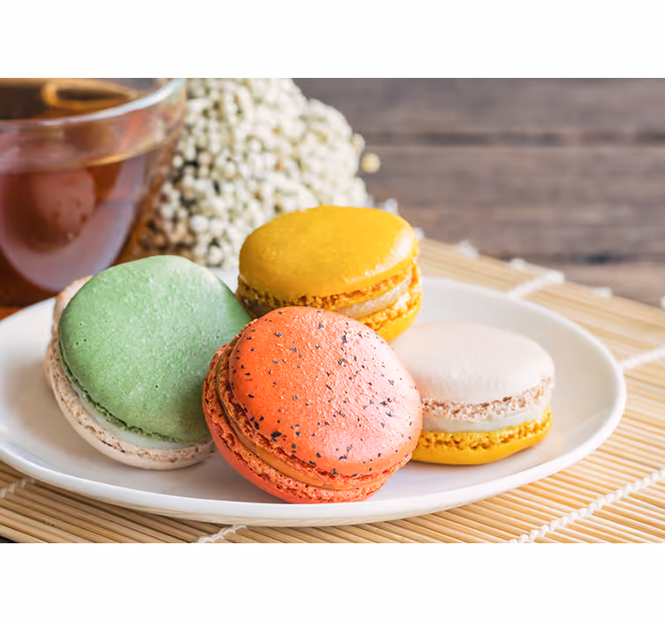 Fotomurali frasi delizia di macarons colorati - TenStickers