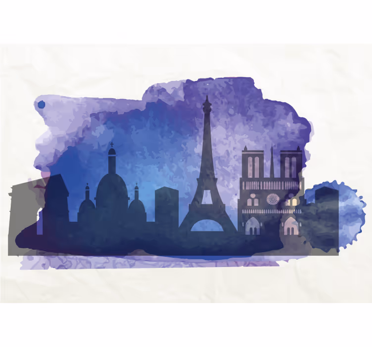 Fotomurale città sagoma dello skyline di parigi - TenStickers