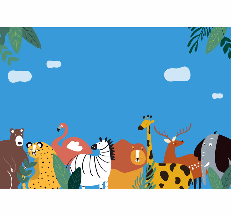 Fotomurale animali parata di animali colorati - TenStickers