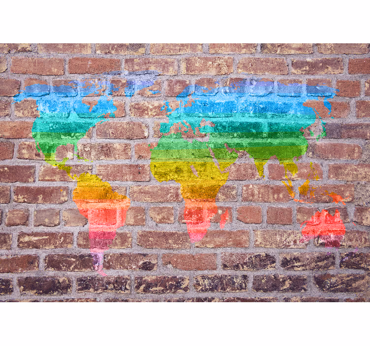 Fotomurale mappamondo raffigurazione geografica colorata - TenStickers