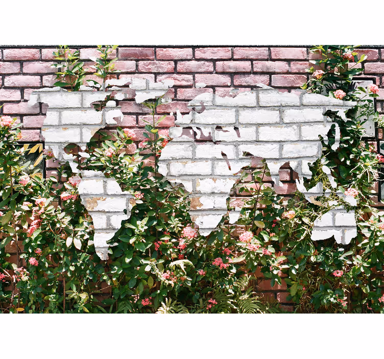 Fotomurale mappamondo mappamondo fiorito - TenStickers