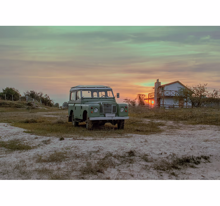 Fotomurale veicoli auto d'epoca verde - TenStickers