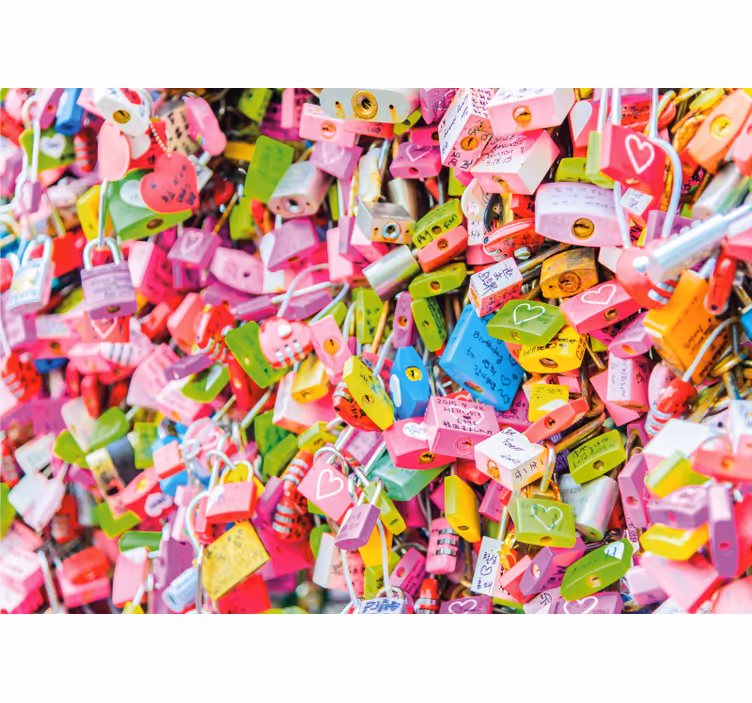 Fotomurale amore lucchetti colorati - TenStickers