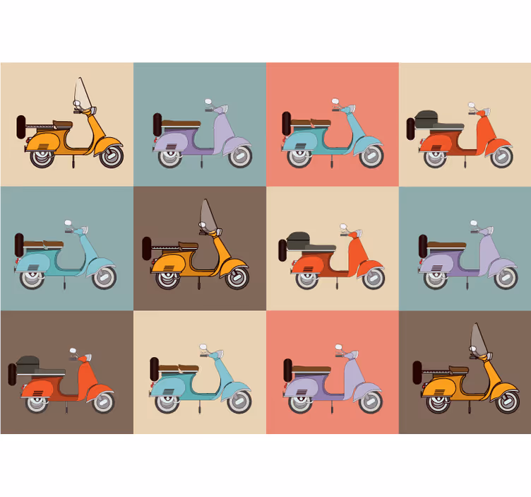 Fotomurale veicoli modello di scooter retrò - TenStickers