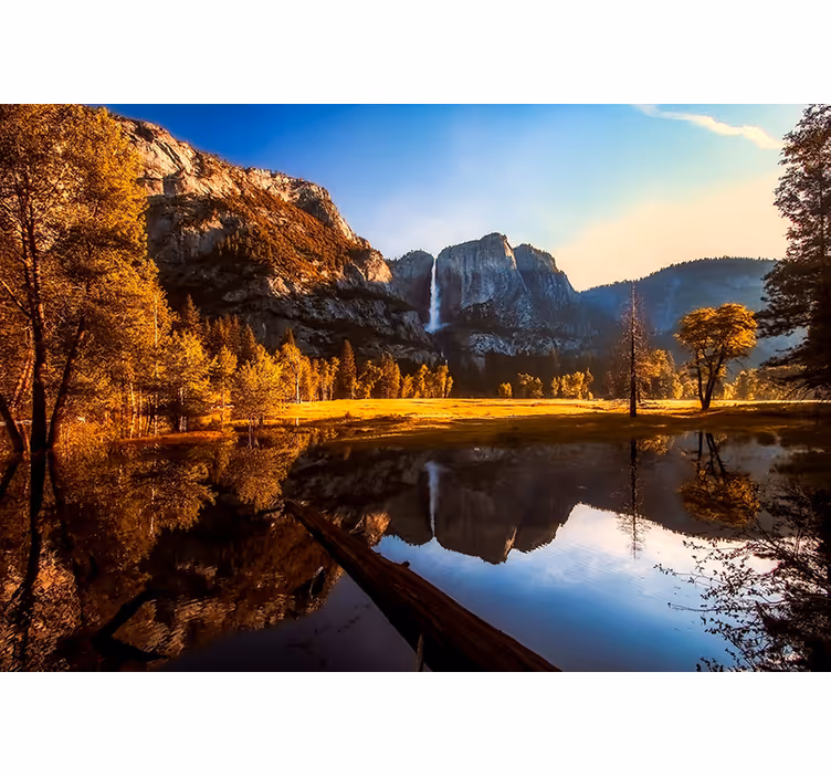 Fotomurale paesaggi riflesso di montagna serene - TenStickers