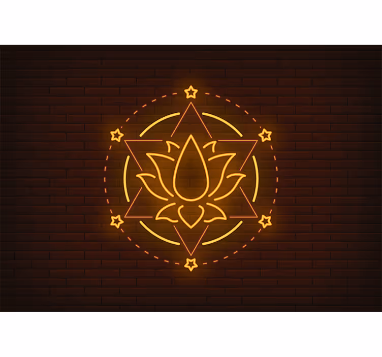 Fotomurali mandala contorno di stella di loto - TenStickers