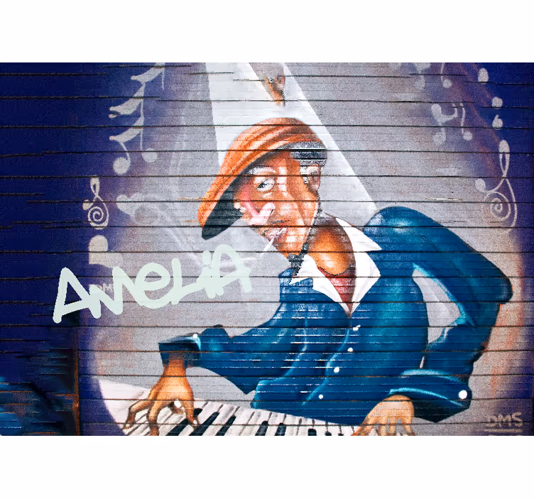 Fotomurale arte urbana musicista con cappello - TenStickers