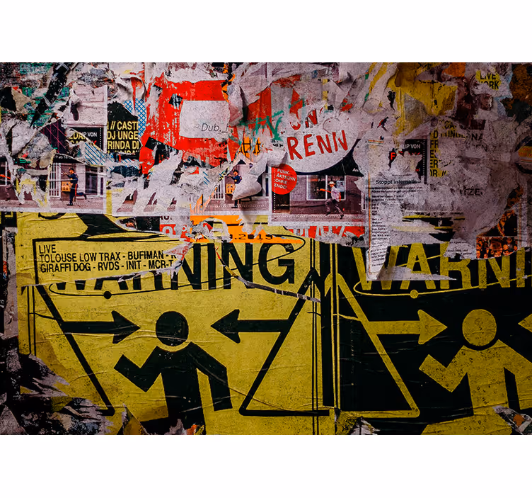 Fotomurale arte urbana segnali di avvertimento - TenStickers