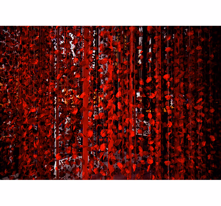 Fotomurale fiori cascata floreale rossa - TenStickers