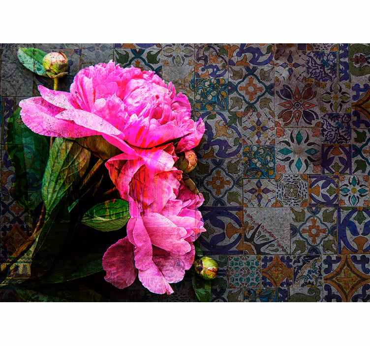 Fotomurale papaveri dettaglio floreale di peonia - TenStickers