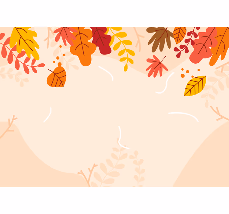 Fotomurale fiori motivi di foglie autunnali - TenStickers