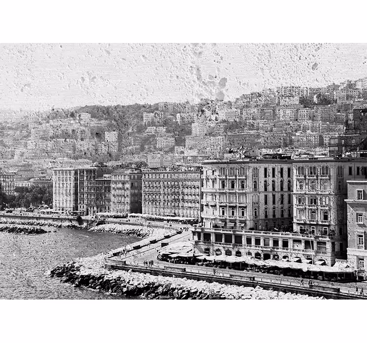 Fotomurale città vista costiera di napoli - TenStickers