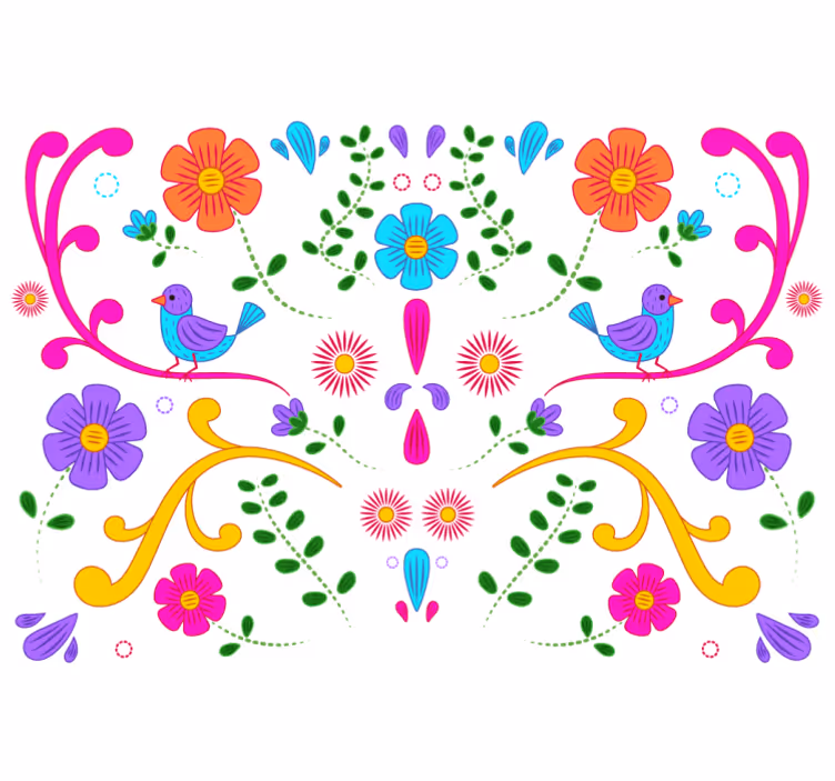 Fotomurali fiori diversi disegno floreale colorato - TenStickers