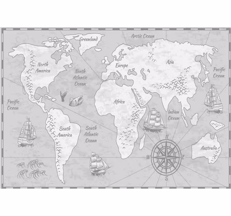 Fotomurale mappamondo esplorazione del mondo cartografica - TenStickers