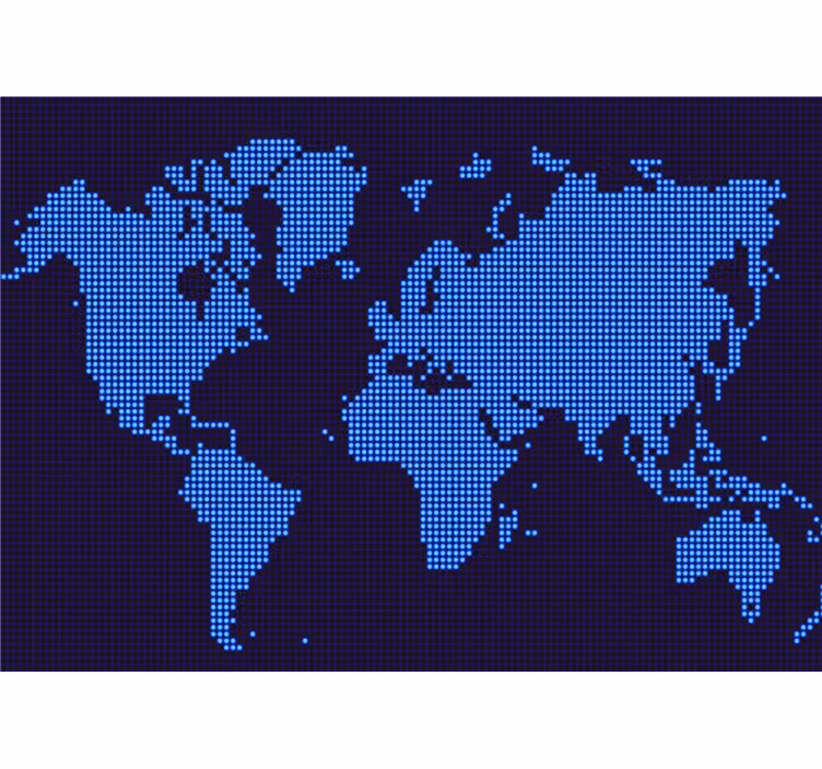 Fotomurale mappamondo mappa del mondo pixelata - TenStickers