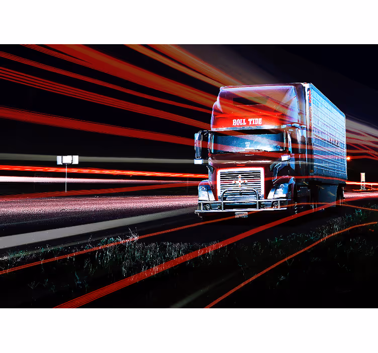 Fotomurale veicoli movimento del camion rosso - TenStickers