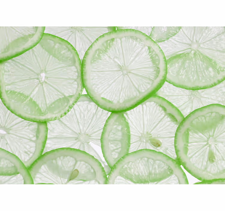Fotomurali fiori diversi fette di lime fresco - TenStickers