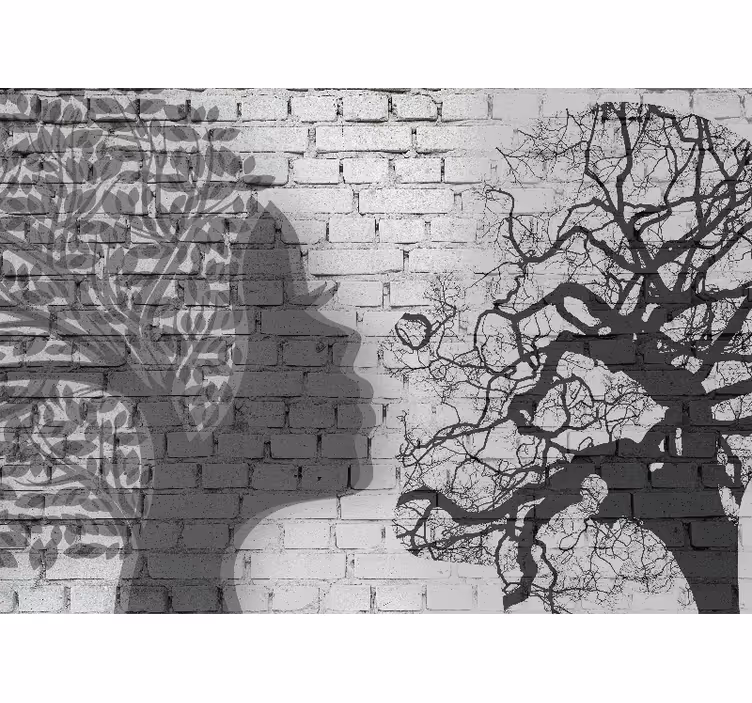 Fotomurale artistico profilo di donna silhouette - TenStickers