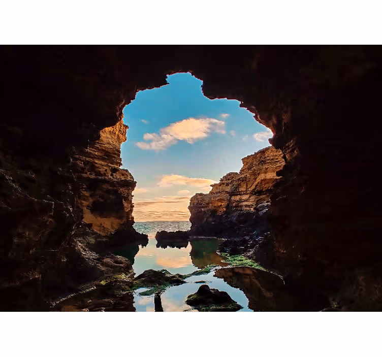 Fotomurale paesaggi vista del paesaggio marino della grotta - TenStickers