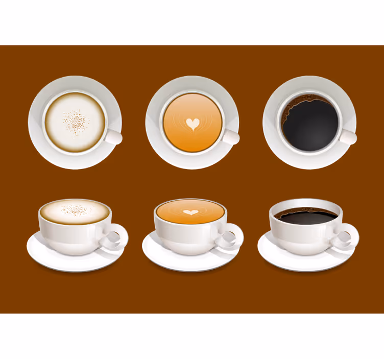 Fotomurali frasi disegni di tazze da caffè - TenStickers