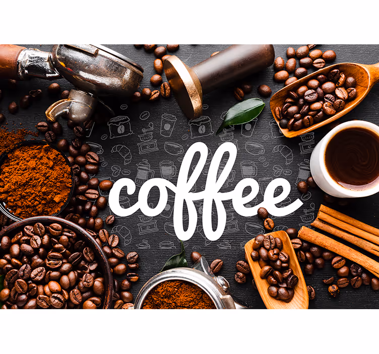 Fotomurali frasi ispirazione al caffè - TenStickers