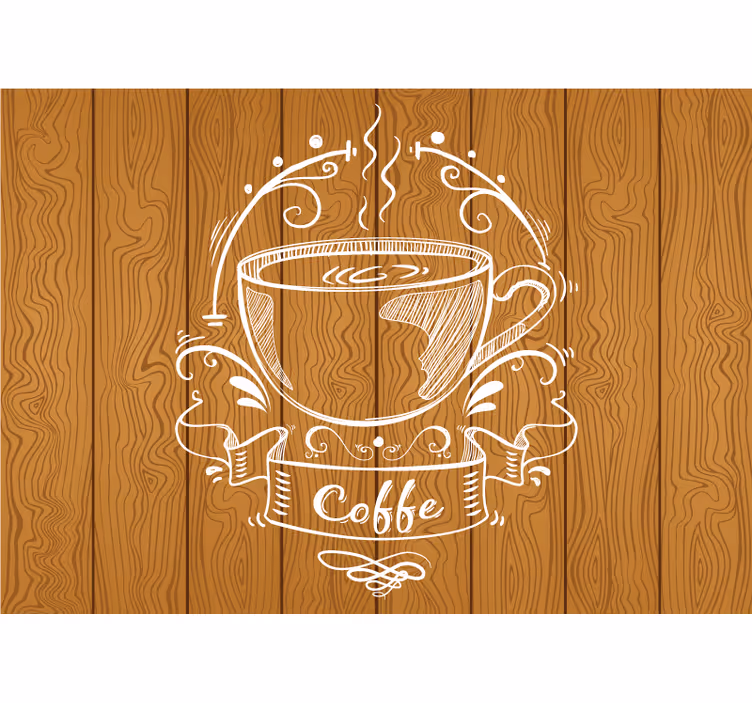 Fotomurali frasi design tazza da caffè - TenStickers