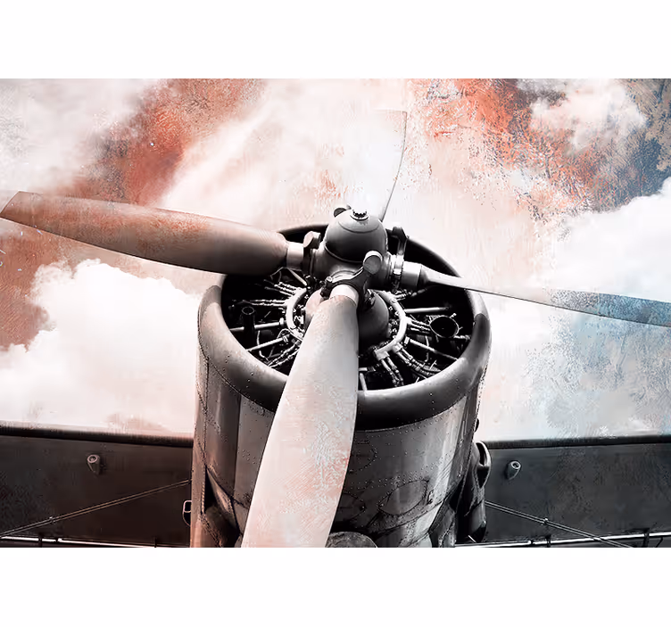 Fotomurale veicoli elica di aereo d'epoca - TenStickers