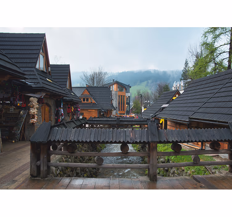 Fotomurale città incantevole villaggio alpino - TenStickers